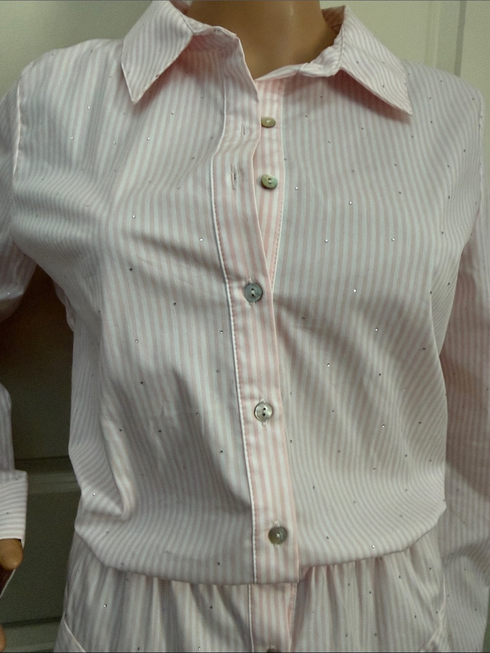 New 14th Place ' Striped Rhinestone Shirtdress - Picture 9 of 11